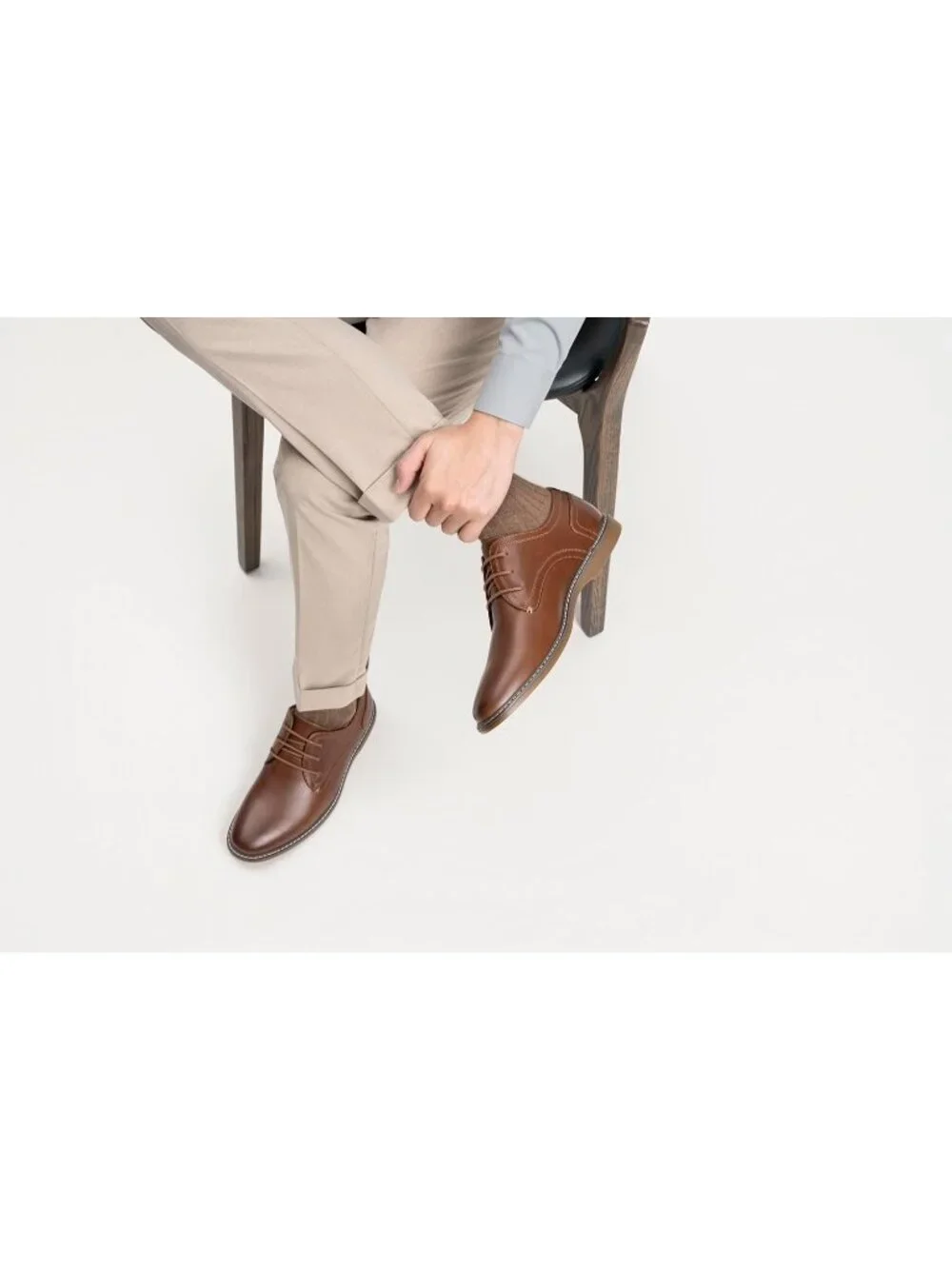 Mens Brown Breathable Upper Lace Up Retro Business Classic Dress Oxford Shoes